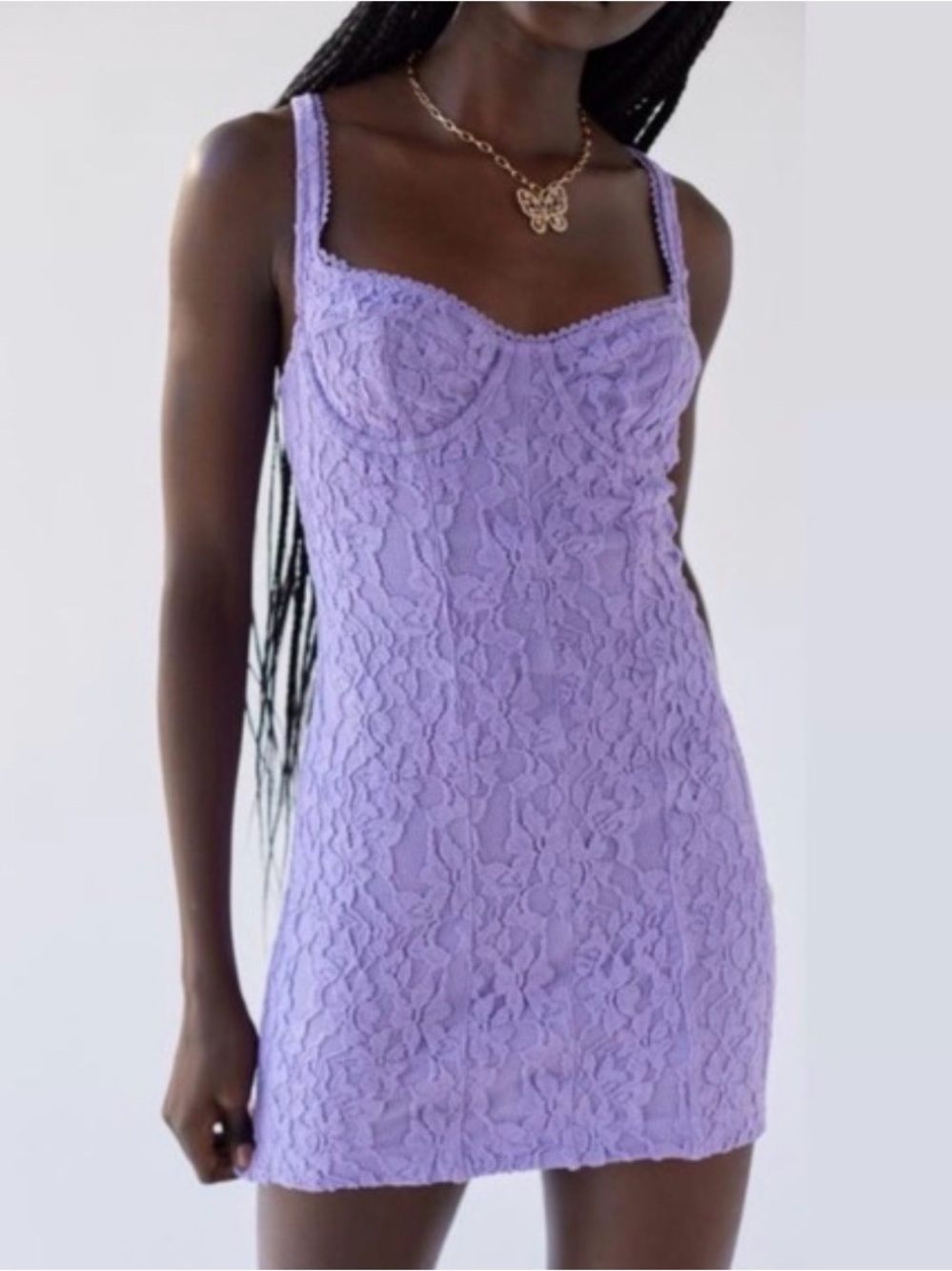URBAN OUTFITTERS LAVENDER ADELAIDE BUSTIER MINI DRESS
